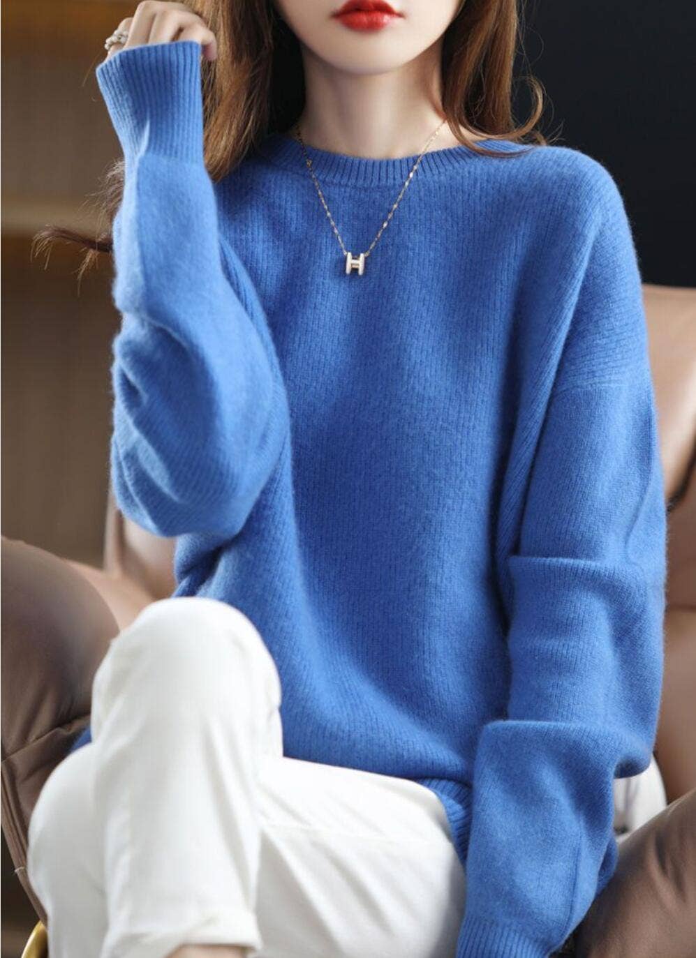 Whisper Mint - Wholesale Tunic Sweater - Women's - Women's Mock Neck Knit Sweater Loose-Fit top outwear1