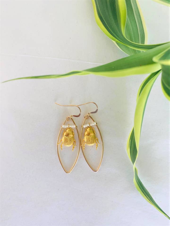 Marquise Beetle Earrings for wholesale by Kennedy Shae