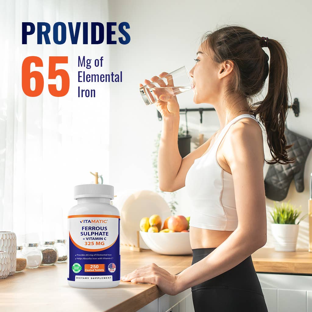 Vitamatic – Engroshandel Kosttilskud og vitaminer – Vitaminat| Jernsulfat + C-vitamin 325 mg | 250 tabletter3