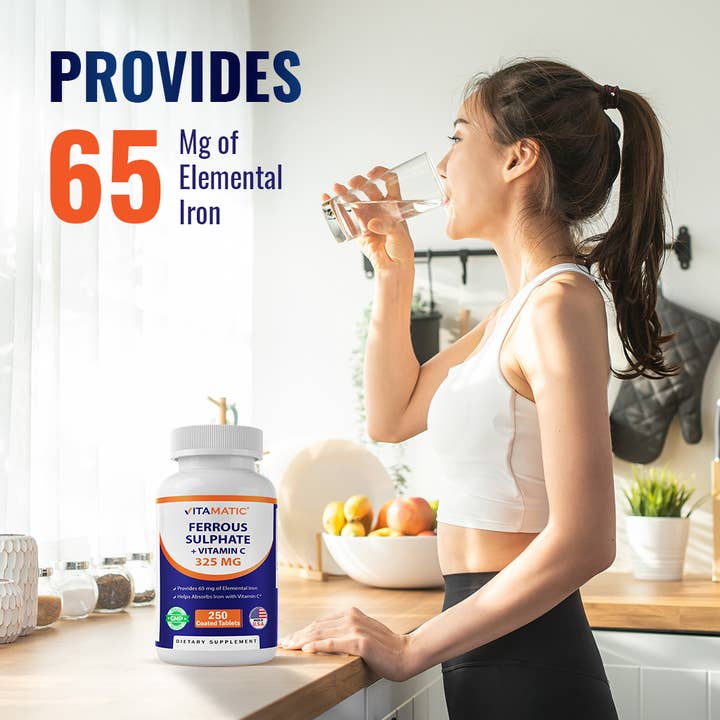 Vitamatic – Engroshandel Kosttilskud og vitaminer – Vitaminat| Jernsulfat + C-vitamin 325 mg | 250 tabletter3