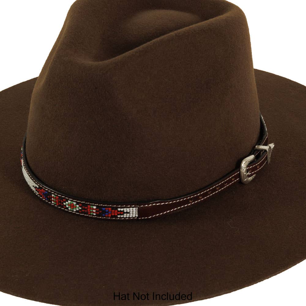 Multicolored Beaded Leather Hat Band - Style Mika for wholesale on Faire