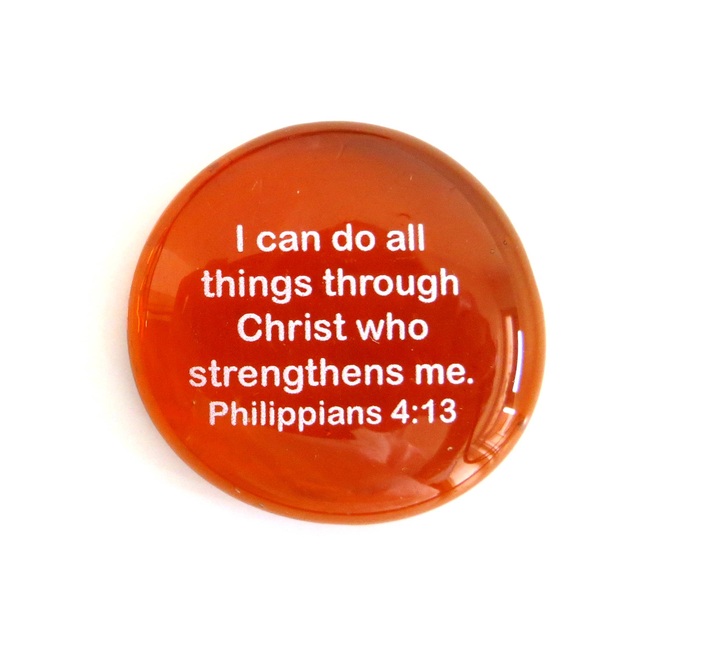 Lifeforce Glass, Inc. – wholesale Keepsake coin/token – Glass Stone: I Can Do All Things...Philippians 4:138