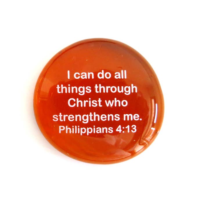 Lifeforce Glass, Inc. - Venta al por mayor Moneda/objeto de coleccionista - Piedra de cristal: Puedo hacer todas las cosas... Filipenses 4:138