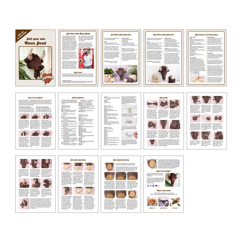 Sincerely Louise - Vente Accessoire de tricot/crochet - Kit de tricot Mini tête de bison7