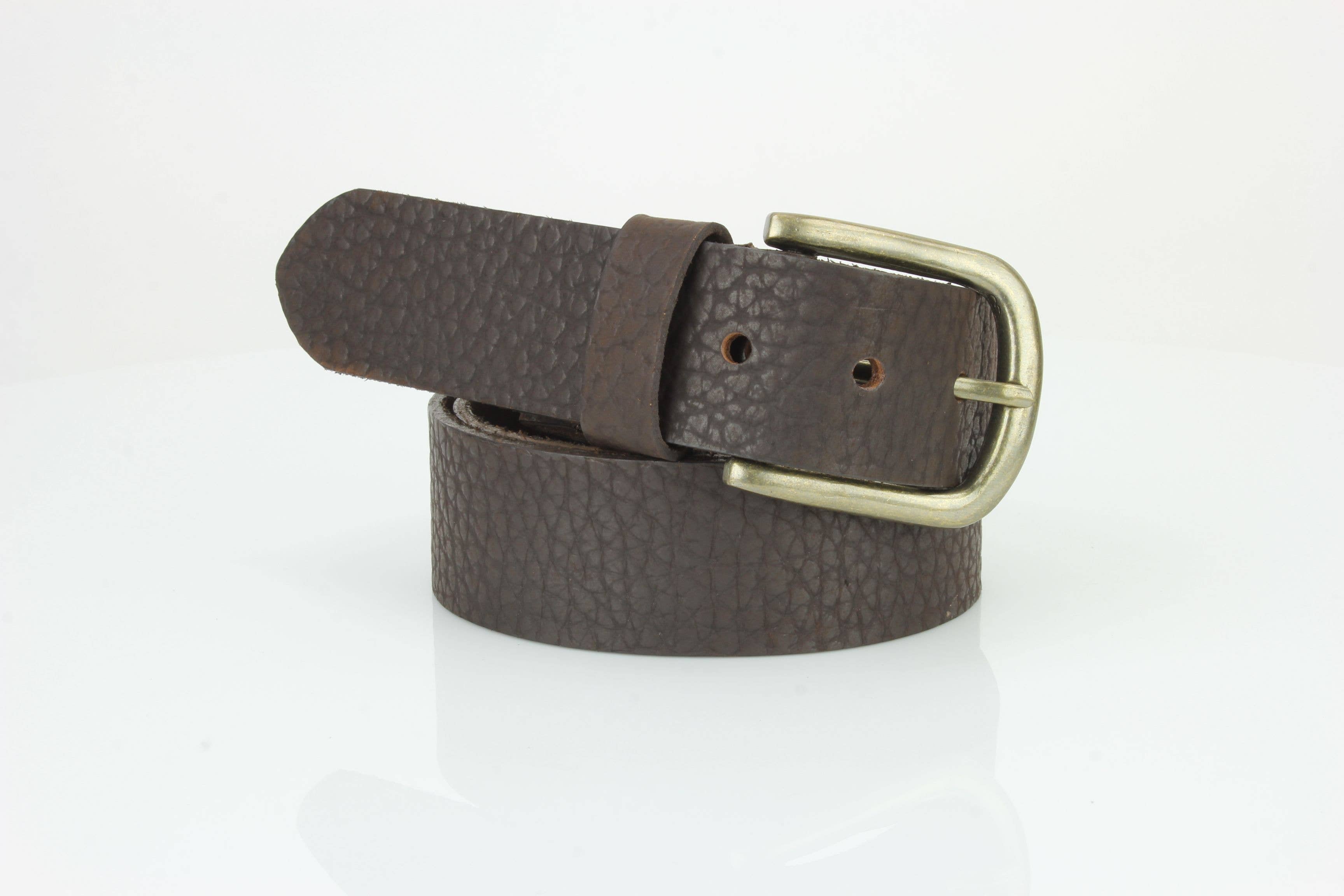 Leather Impressions Inc - Wholesale Belt - Unisex - Distressed Grain Leather Belt with Embossed Patch ABB 02310
