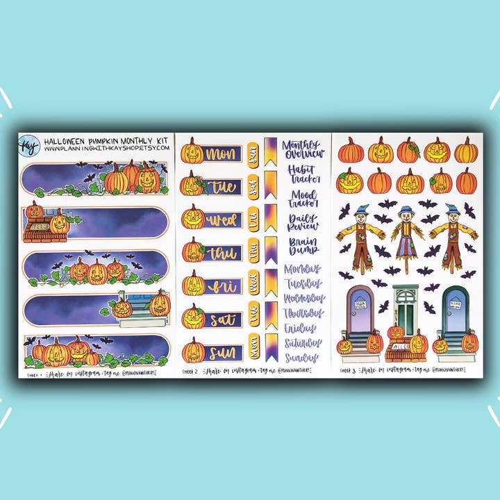 Halloween Pumpkins Monthly Kit for wholesale by Planning With Kay