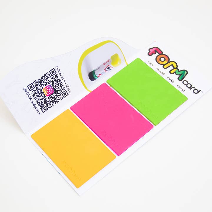YELLOW/PINK/GREEN meltable mouldable FORMcard for wholesale by FORMcard
