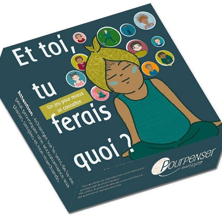 Editions PourPenser - Venta al por mayor Juegos de cartas - Juego ¿Y tú qué harías? - 102 Cartas Caja Campana