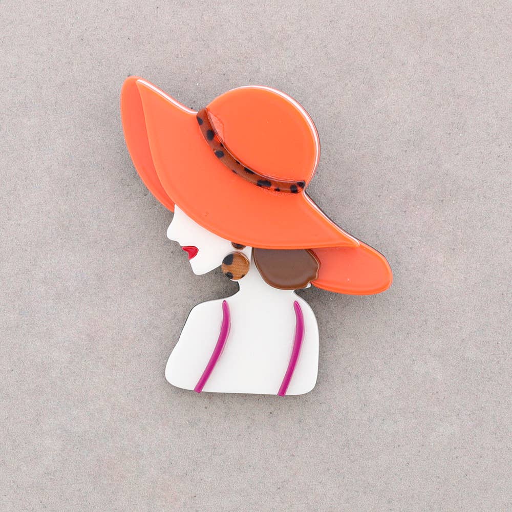 Sonata - Wholesale Brooch - Resin Girl Hat Brooch3