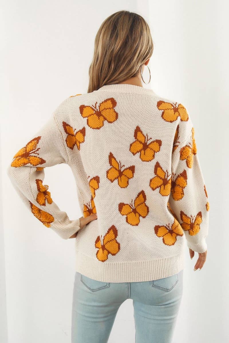 NINEXIS - Wholesale Knit Sweater - Women's - CWOSWL6374_KNIT LOOSE BUTTERFLY LONG-SLEEVED SWEATER12