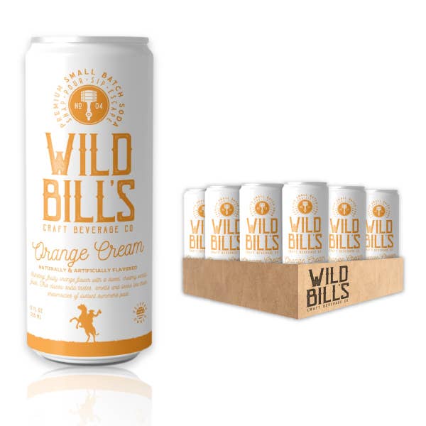 Wild Bill’s Craft Beverage Co. - Wholesale Soda/Carbonated Drink - Orange Cream - Premium Cane Sugar Soda, 12-Pack, Cans1