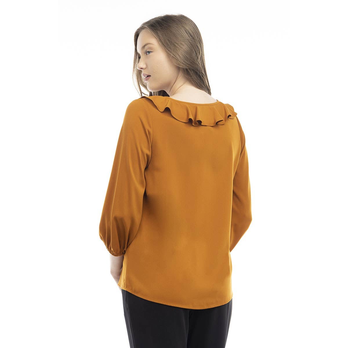 Naked Zebra Rack - Wholesale Blouse - Women's - Ruffle Button Down Tie Blouse5