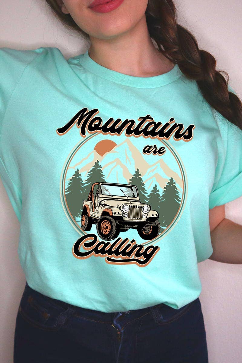 COLORBEAR - Wholesale T-Shirt (Graphic) - Unisex - MOUNTAINS ARE CALLING UNISEX SHORT SLEEVE8