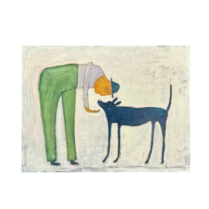 16"x12" Man With Dog Art Poster for wholesale by Sugarboo & Co