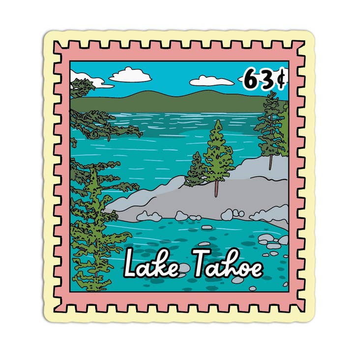Lake Tahoe Kalifornien Stempel Texturierte Aufkleber für den Großhandel von Girls Printing House