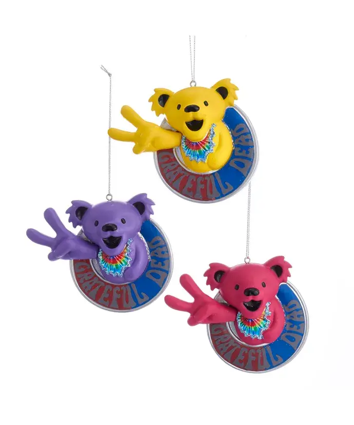 Kurt S. Adler, Inc. - Wholesale Ornament Set - 3.2"GRATEFUL DEAD PEACE BEAR ORNAMENT 3A0