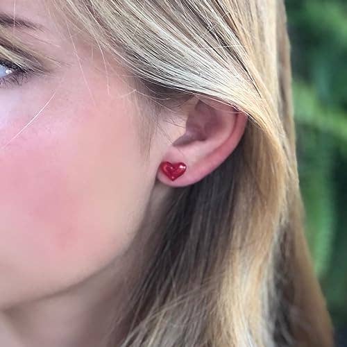 Pretty Smart - Wholesale Stud/Post Earrings - Heart Stud Earrings, 10mm4