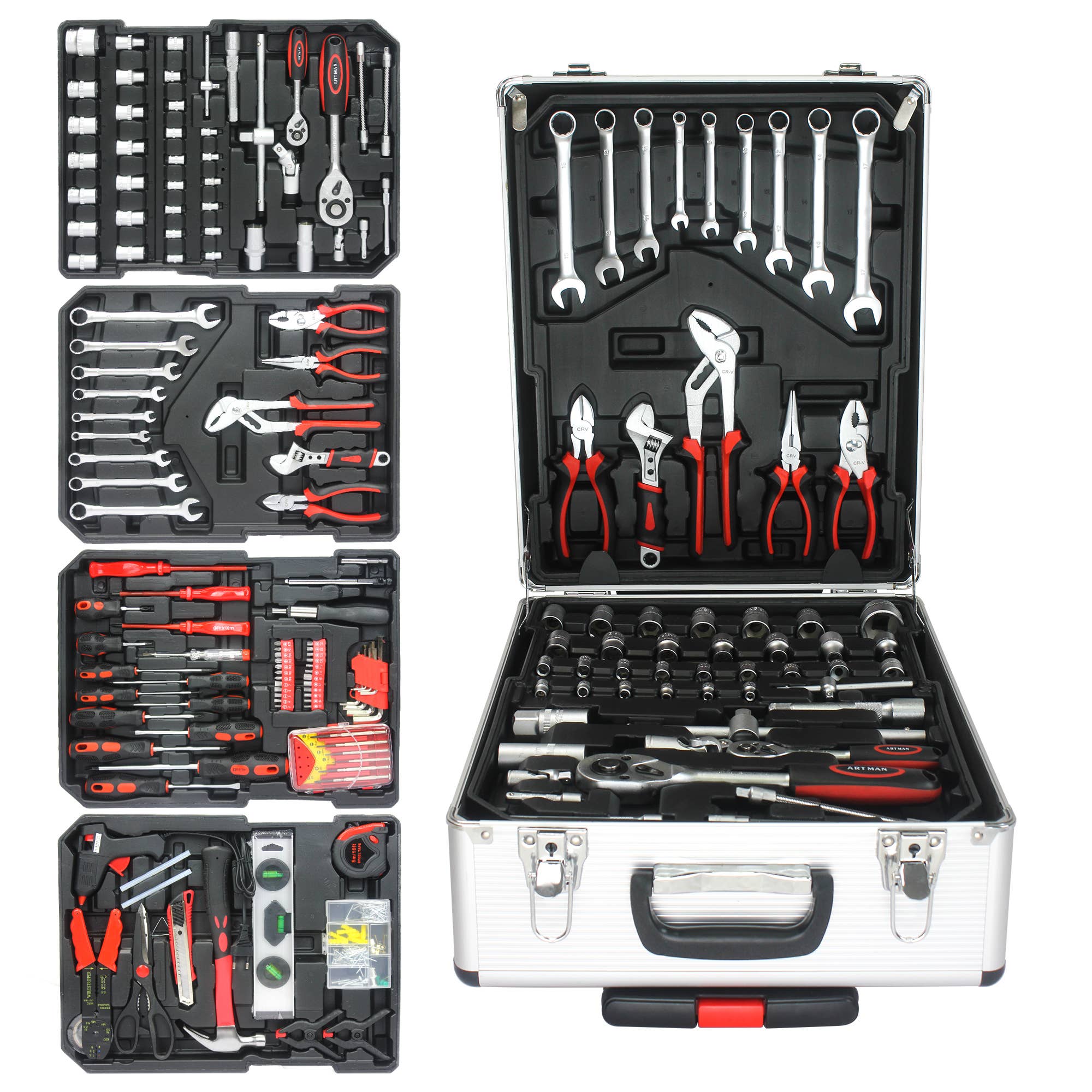 39F Inc. - Wholesale Tool Set - Home Repair Tool Set with Rolling Toolbox-4 Drawer22