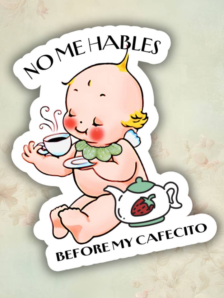 Ne me parle pas avant mon cafecito, kewpie, sticker, décalcomanie, tendance. pour la vente par Lalatina Shop