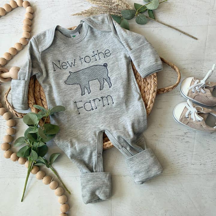 Wonderfully Made - Wholesale Jumpsuit - Baby - Baby Romper | Baby Boy Outfit - New To the Farm - Animal