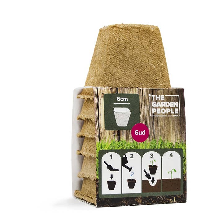 JARDIN Y NATURA OUTDOOR & GARDEN PRODUCTS SL - Wholesale Plant pot - Square natural fiber pots 6x6 cm (6u) - NATPOT CS5