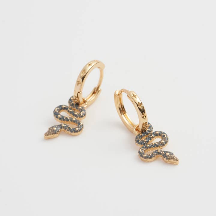 Fable England - Wholesale Huggie Earrings - FABLE Celestial Snake Huggies