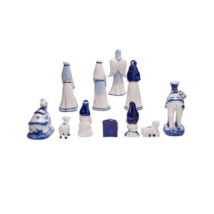 Kurt S. Adler, Inc. - Wholesale Nativity Scene Decor - 1.97-6.7"DELFT BLUE NATIVTY SET 11P1