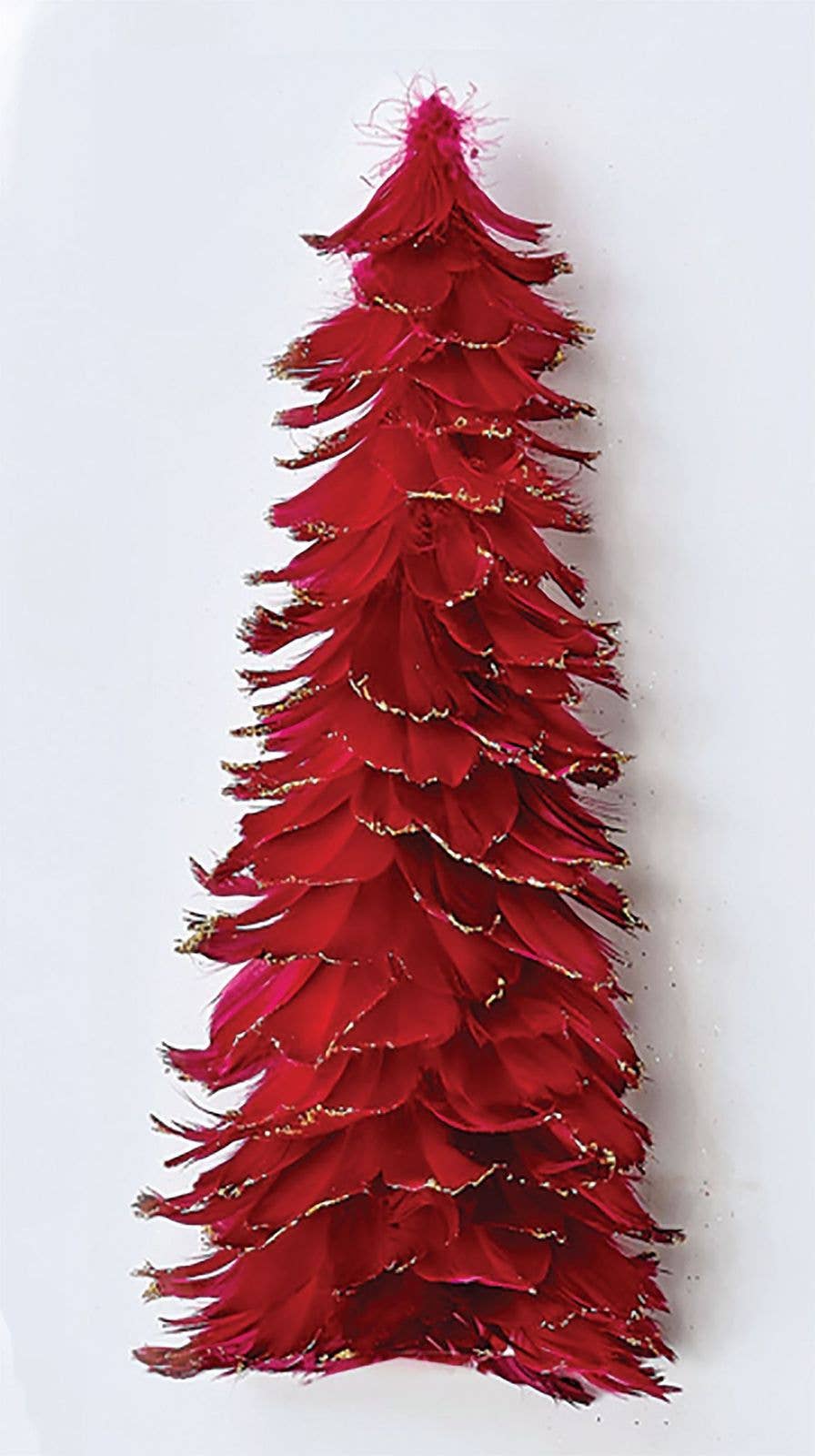 Red 8" Feather Holiday Tree for wholesale on Faire