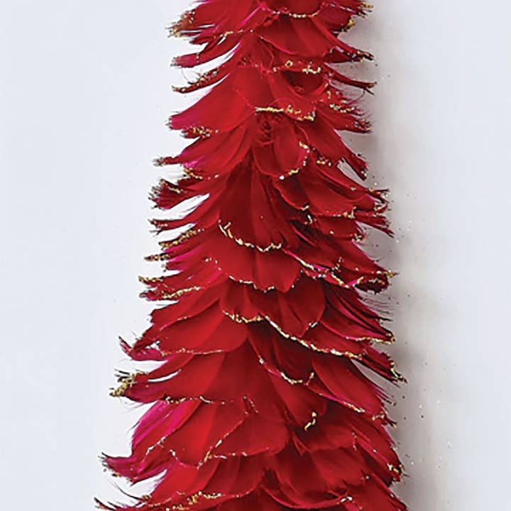 Red 8" Feather Holiday Tree for wholesale on Faire