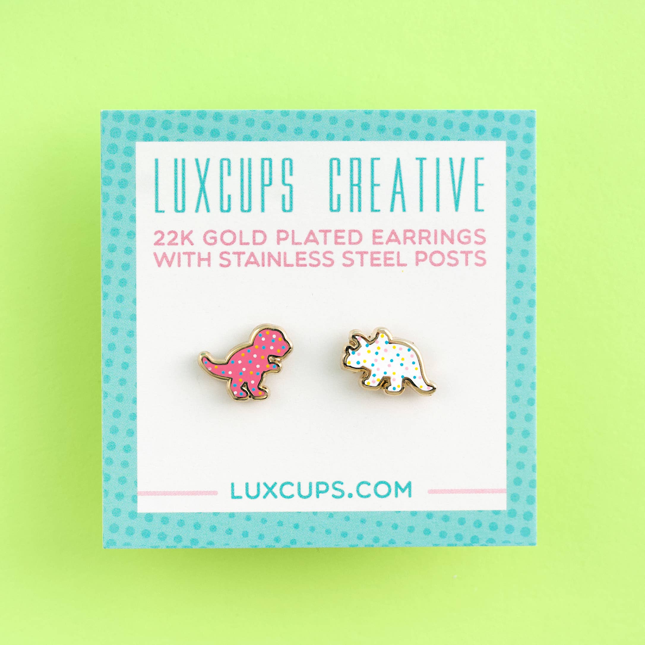 LuxCups Creative - Wholesale Stud/Post Earrings - Dino Cookie Style 2 Earrings6