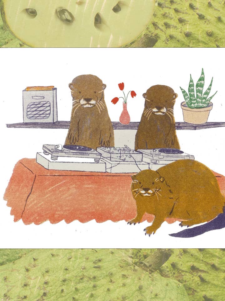Otters DJing for wholesale by mad dog studio