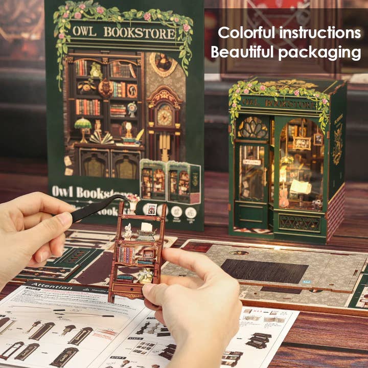 Hands Craft - Wholesale DIY Craft Kit - DIY Book Nook Kit: Owl Bookstore