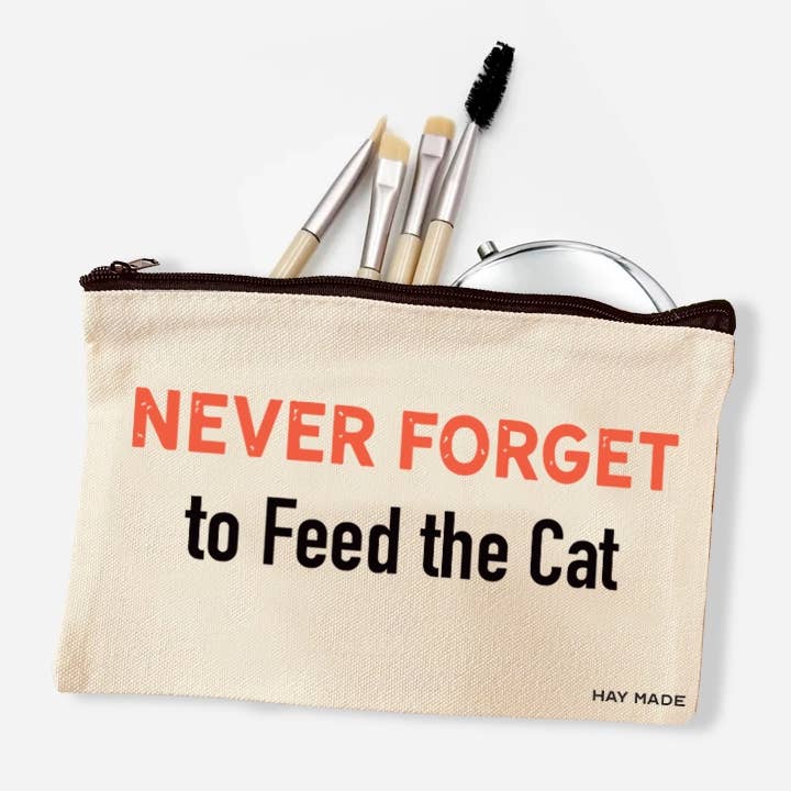 Kat lærredspung til makeup & kontorartikler | Fodr katten for engroshandel hos Happy Campurr