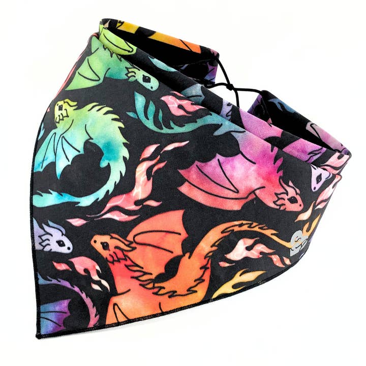 Watercolor Rainbow Dragons Bandana for wholesale by Legit Adorable Pets
