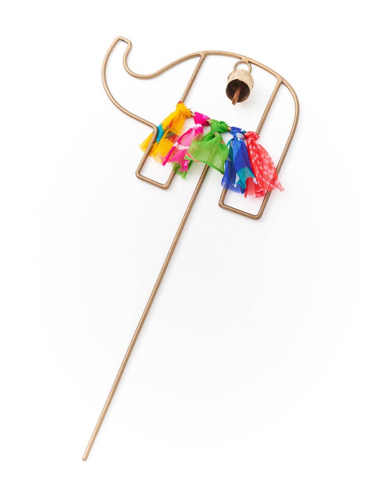 Swapna Elephant Bell Garden Stake Upcycled Sari - Garden for wholesale by Matr Boomie Fair Trade