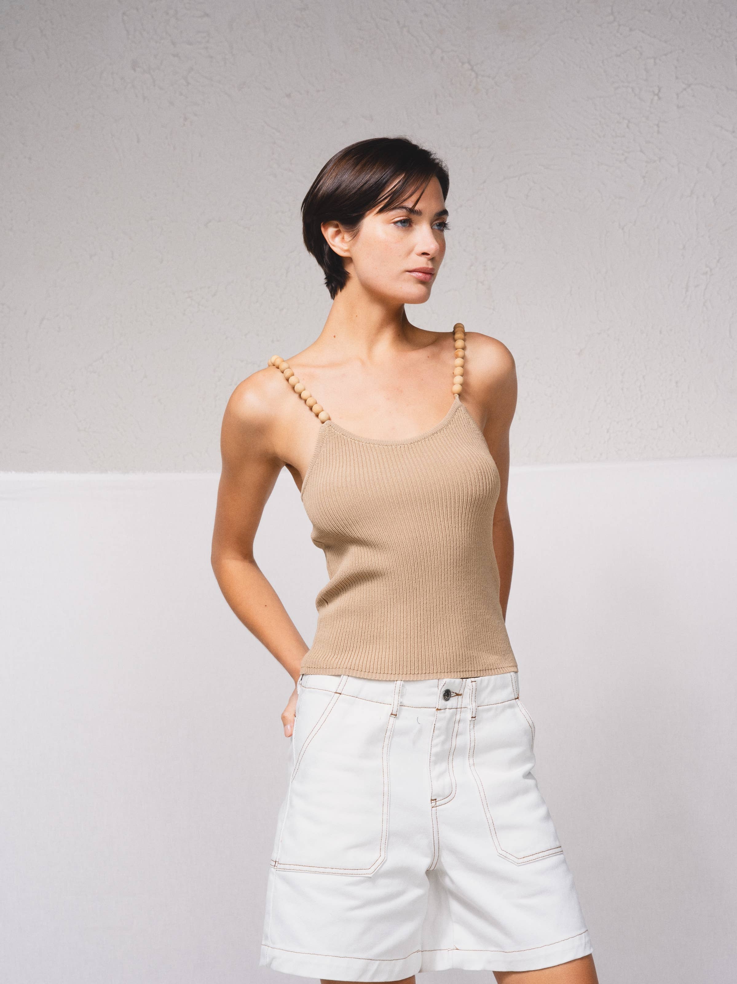 SMF - Wholesale Knit Top - Women's - 249178 - Knitted top with ball straps2