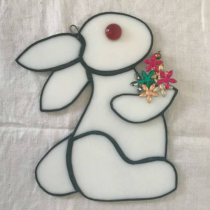 REMOVED BRAND - Wholesale Suncatcher - Bunny stained glass hanging suncatcher Easter