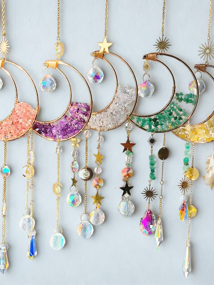 Real Crystal Gemstone Suncatcher Handmade Feng Shui Decor for wholesale by Earth's Gems BTQ