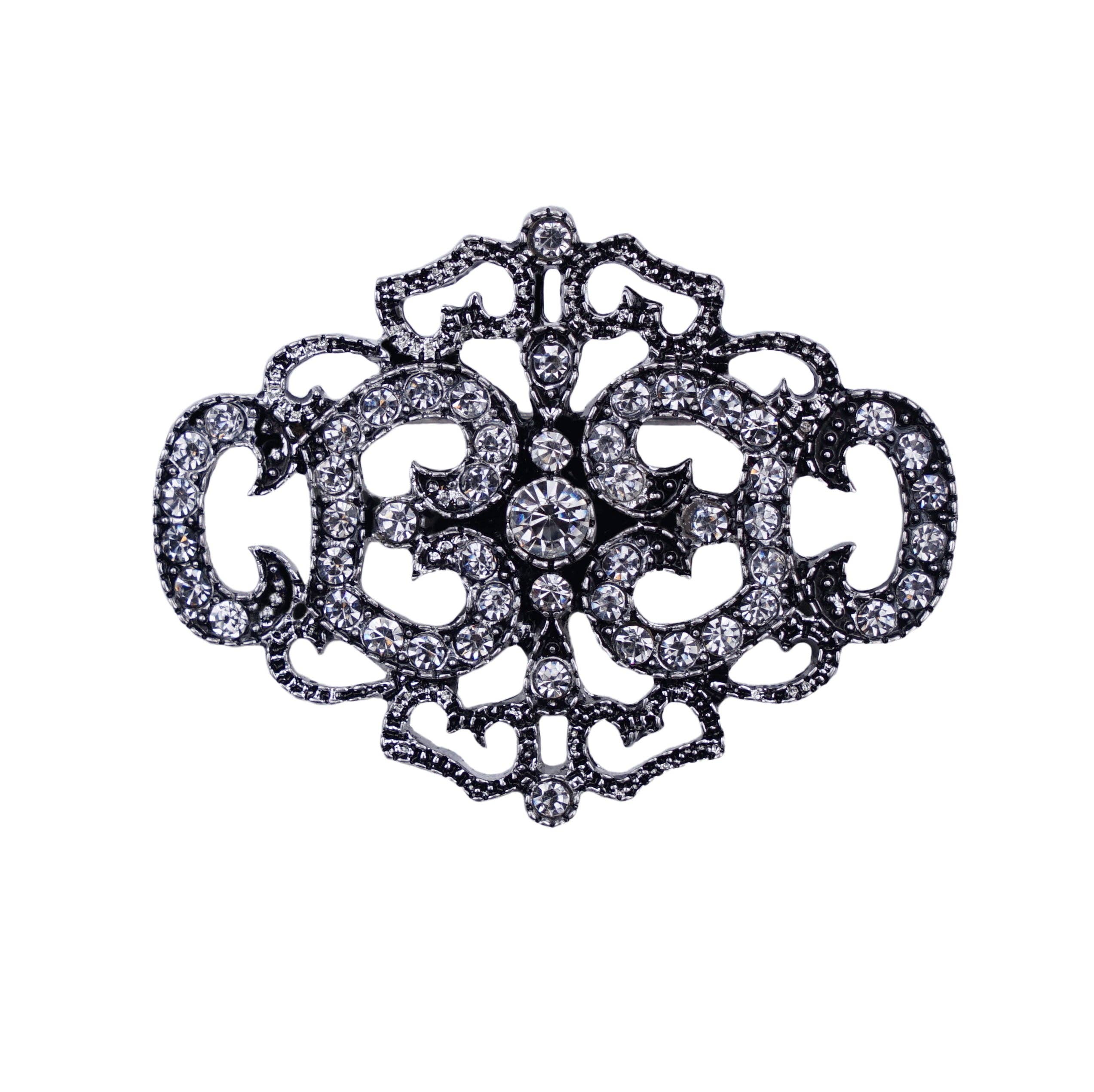 17 Main - Wholesale Shoe Accessories - Set of 2 Rhinestone Shoe Buckles, 00011