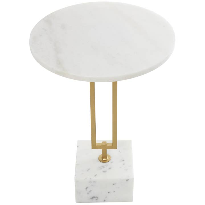 Deco Marché - Wholesale Side Table - Glam White Marble Accent Table4