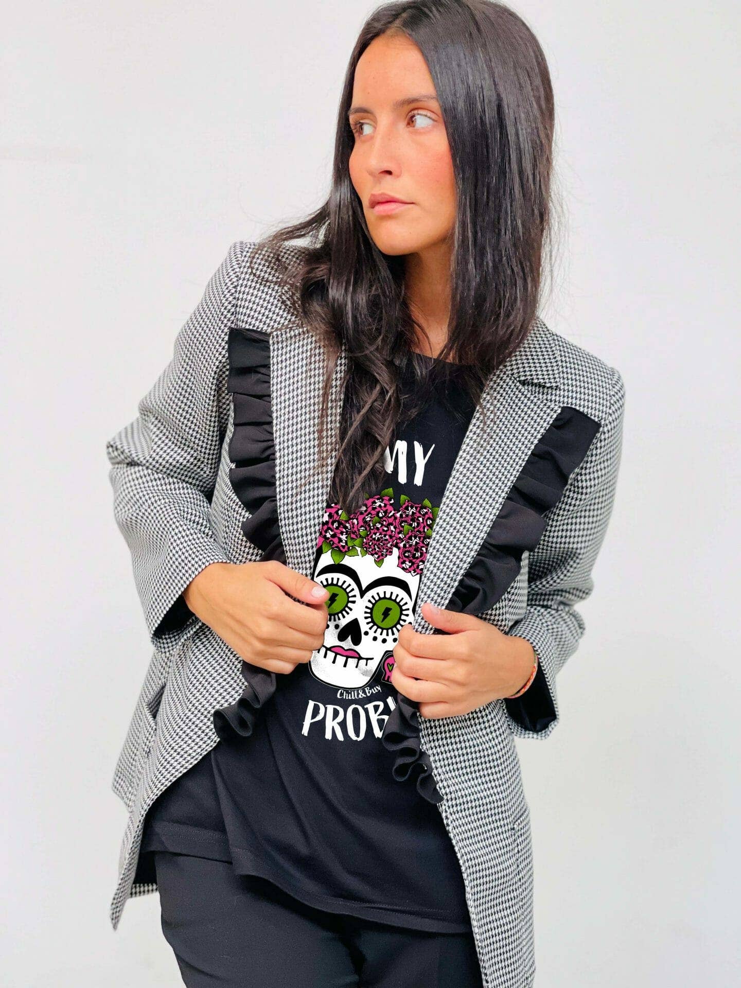 Chill&Buy - Wholesale Blazer - Women's - Katrina Rayo Houndstooth Blazer1