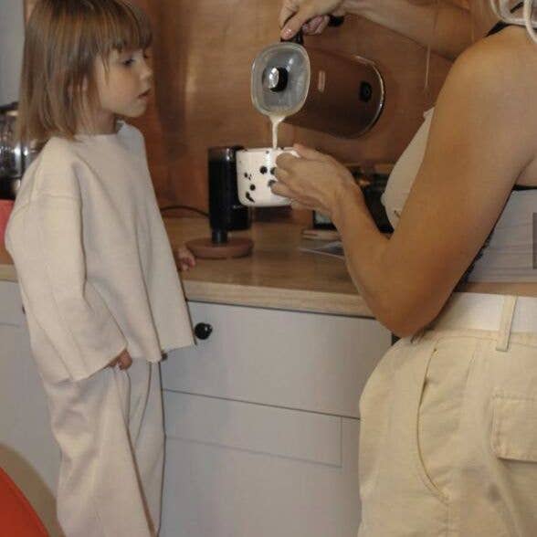 beige 18M-6Y Unisex Tvådelat Set Loungekläder Våffeltoppar & Byxor Grossist Småbarnskläder för wholesale på Faire2