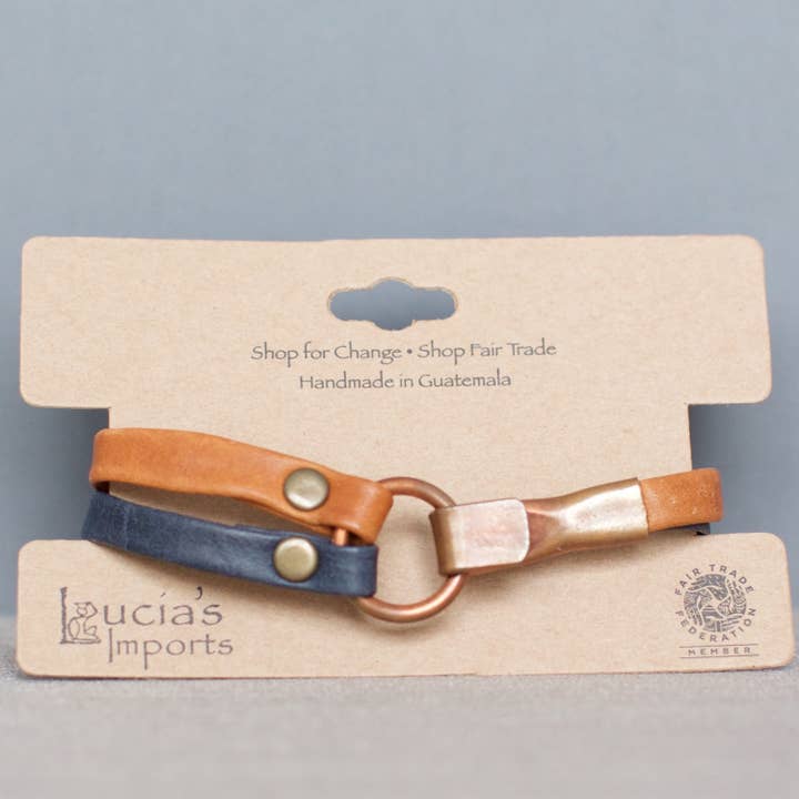Lucia's Imports – wholesale Manschettarmband – Kopparlås Läder Armband
