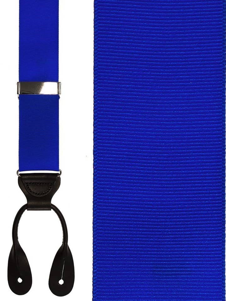 "Electric Blue Grosgraine Ribbon II" Suspenders for wholesale by Cardi International