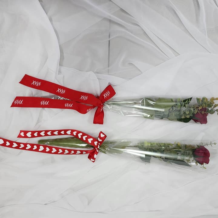 Realistic Artificial Flowers - Wholesale Artificial Flowers - Gift Wrapped, Single, Real Touch, Red Rose - Realistic Artificial Flowers