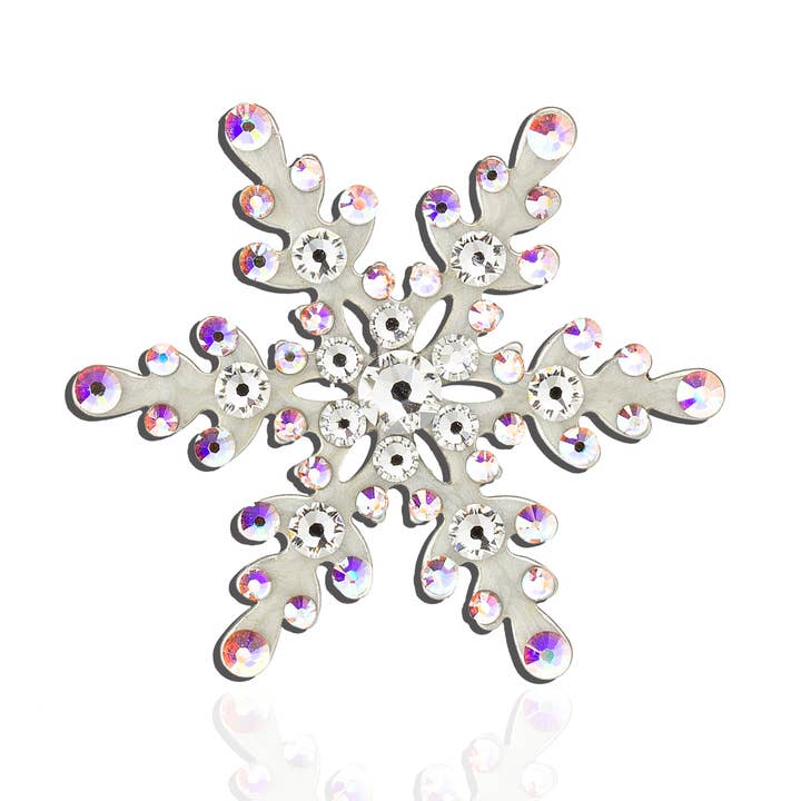 Noelle Crystal Snowflake Brooch for wholesale by Anne Koplik Designs, Inc.