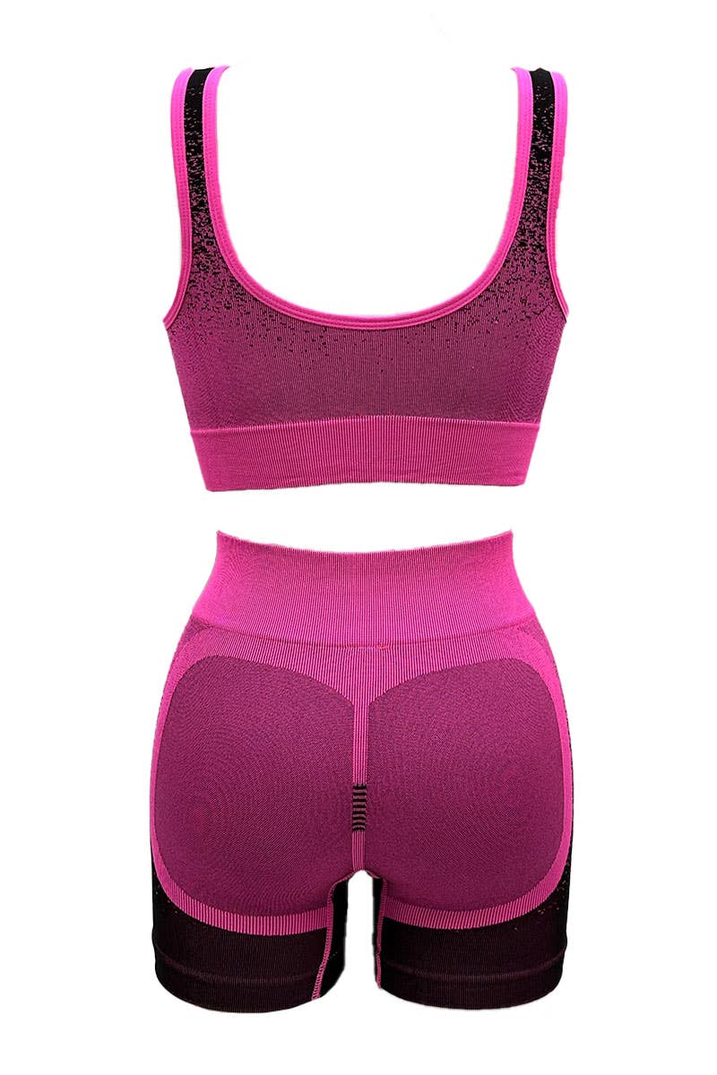 Assorted Bicolor Sport Comfort Bra + Cyclist Set/T33102 for wholesale on Faire5