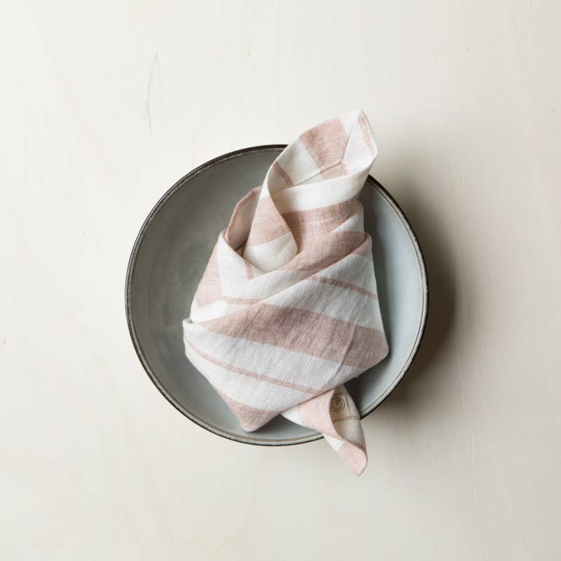 Gabrielle Paris - Wholesale Dinner & Cloth Napkin - Washed Linen Striped Napkin3
