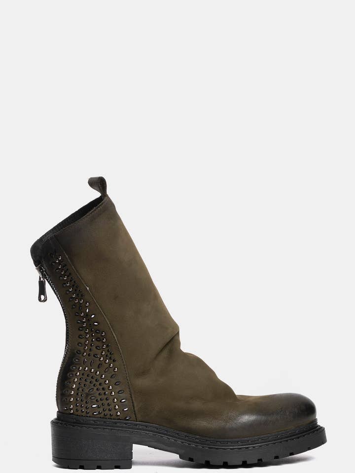 Green nubuck ankle boots MA1024 for wholesale by METISSE