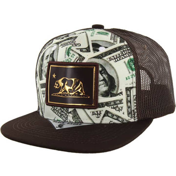 Zion Brand - Vente Casquette de camionneur – unisexe - CASQUETTE SNAPBACK TRUCKER PRINT DOLLAR PRINT EN PU